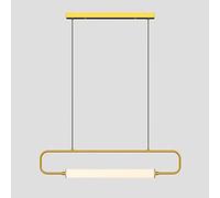 MSGIRVLZL Lampe Suspendue Moderne À Led Pour Salle À Manger, Lampe Suspendue En Métal Linéaire Avec Abat-Jour En Tube Long En Acrylique, Luminaire Décoratif Simple Pour Îlot De Cuisine, Lustres Simple