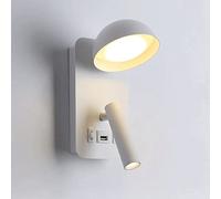 MSGIRVLZL Lampes De Chevet À Led Modernes, Applique Murale En Métal Blanc Avec Lampe De Lecture Réglable De 3 W, Lampe D'Ambiance Créative Pour Chambre À Coucher, Lampes De Nuit Décoratives À Côté Du
