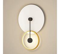 MSGIRVLZL Lampes De Tête De Lit, Fer Forgé Minimaliste Moderne + Applique Murale Design En Aluminium, Luminaire Led Créatif Finition or Blanc Noir Décoration Appliques Murales Pour Chambre Salon/White