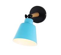 MSGIRVLZL Lampes Murales En Bois Et En Métal Réglables, Lampe À Suspension Murale Créative À Led Pour Chambre D'Enfant - Applique Murale Nordique Salon Étude Garçons Filles Chambre Applique Murale/Blu