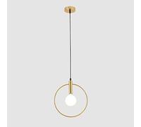 MSGIRVLZL Lampes Suspendues Créatives À Anneau, Lampe De Chevet Simple, Suspension En Métal Doré Brossé Avec Kit De Luminaire E27, Lumières De L'Île De Fer Pour Salon Moderne, Couloir, Commode