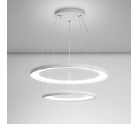MSGIRVLZL Lampes Suspendues De Plafond En Métal À 2 Anneaux, Lampe Suspendue Créative Pour Table À Manger En Acrylique, Éclairage De Suspension D'Intérieur À Led Moderne De 67 W, Lustres D'Éclairage D