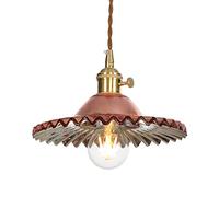 MSGIRVLZL Lampes Suspendues Industrielles Vintage En Verre - Salon Rétro or Rose Abat-Jour En Verre Plafond Luminaire Suspendu Pour Chambre Cuisine Restaurant [Classe Énergétique