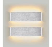 MSGIRVLZL Lot De 2 Appliques Murales À Panneau Ultra Fin, Applique Murale À Longue Bande En Métal, Lampes Murales Modernes À Source De Lumière Led 12 W À Économie D'Énergie, Appliques Murales Simples