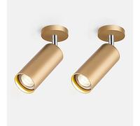 MSGIRVLZL Lot De 2 Projecteurs Anglo Gu10 Oro Registrabile Della Lampada Da Parete, Superficiale Led Montato 3000K / 4000K Soffitto Accento Lampada, for Galleria Gabinetto Di Casa Decor/White Light/12