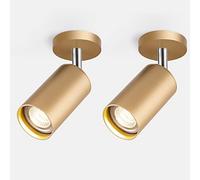 MSGIRVLZL Lot De 2 Projecteurs Anglo Gu10 Oro Registrabile Della Lampada Da Parete, Superficiale Led Montato 3000K / 4000K Soffitto Accento Lampada, for Galleria Gabinetto Di Casa Decor/3-Color Light/