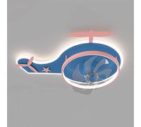 MSGIRVLZL Lumière De Ventilateur D'Avion Créatif, Plafonniers En Métal Avec Ventilateur À Tête Mobile Rotative À 360 °, Plafonnier Led Moderne À Intensité Variable, Luminaire Décoratif De Dessin Animé