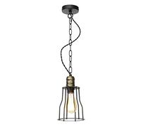 MSGIRVLZL Luminaire Suspendu À Cage En Métal Pour Cuisine Et Salle À Manger, Culot Moyen E26 / E27, Construction En Métal, Ampoule Non Incluse