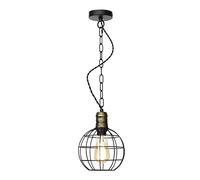 MSGIRVLZL Luminaire Suspendu Cage Industriel Rétro | Suspension En Métal De Ferme De Grange Pour Îlot De Cuisine | E26/E27 Lampes Suspendues Au Plafond Avec Chaîne En Fer