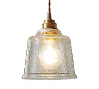 MSGIRVLZL Luminaire Suspendu En Forme De Fleur Avec Abat-Jour En Verre Martelé Clair, Luminaires E27 Luminaire Suspendu À Cordon Réglable Pour Îlot De Cuisine, Salle À Manger, Salle De Bain