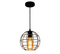 MSGIRVLZL Luminaire Suspendu Industriel Moderne, Lustre Créatif En Cage De Fil De Terre, Lampes Suspendues En Métal Noir À Tête Unique, Douille E27, Lampes À Suspension D'Éclairage Décoratif De Restau