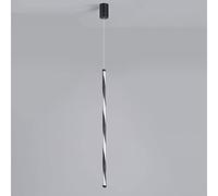 MSGIRVLZL Luminaire Suspendu Moderne À Led 13 W, 30,7" De Longues Bandes En Spirale, Lampe À Suspension Décorative Simple, Lampes À Atmosphère Linéaire De Chevet De Chambre À Coucher, Plafonnier Noir/
