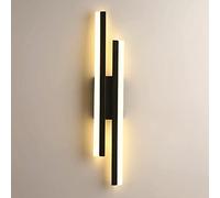 MSGIRVLZL Luminaires Muraux Linéaires Noirs Créatifs, Applique Murale En Métal À Longue Bande, Applique Murale De Chambre À Coucher D'Éclairage À 360 °, Appliques Murales De Salon À Led Modernes Pour
