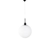 MSGIRVLZL Lustre De Plafond Suspendu À 1 Globe Moderne Du Milieu Du Siècle - D20Cm, Métal Noir Avec Globes En Verre Dépoli Lampes Suspendues
