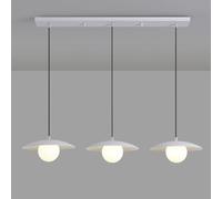 MSGIRVLZL Lustre De Salle À Manger Blanc, Suspension En Métal En Forme D'Entonnoir Avec Abat-Jour Globe En Verre, Prise G9, Lampes À Suspension Pour Éclairage D'Îlot De Cuisine, Lampes Suspendues Mini