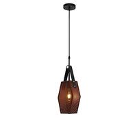 MSGIRVLZL Lustre En Cage En Fil Métallique Marron, Luminaire Suspendu Pour Grenier En Maille De Personnalité, Lampes Suspendues De Ferme Vintage, Douille E27, Lampes À Suspension Décoratives Simples P