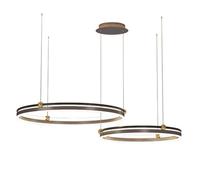 MSGIRVLZL Lustres À Anneaux Créatifs, Lampes Suspendues Rondes En Métal De 23,6 Pouces + 15,7 Pouces Avec Lampe De Suspension À Abat-Jour Décoratif En Acrylique, Suspension Moderne À Led 72 W, Lampes