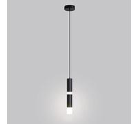 MSGIRVLZL Mini Suspension À Tube Long, Lampe Suspendue En Aluminium Noir Avec Abat-Jour En Acrylique, Lampes À Suspension Led Modernes - 6 W - 6000 K, Lustre D'Éclairage De Comptoir De Bar, Lampes À F