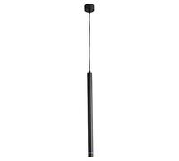 MSGIRVLZL Moderne Led Long Tube Pendentif Lumière Creative Lustre Linéaire À Une Tête Cylindrique Plafond Lampes Suspendues Cuisine Île Salon Boutique Bar Décoration Suspendre Lumières (23.62In)/Black