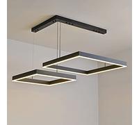 MSGIRVLZL Plafonnier Carré À 2 Lumières, Lampe Suspendue Intégrée Moderne De Salon À Led De 80 W, Suspension De Salle À Manger En Métal En Aluminium, Lustres D'Éclairage Décoratifs Pour Chambre À Couc