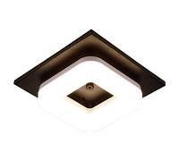 MSGIRVLZL Plafonnier Led 12W Carré | Plafonnier Moderne Avec Abat-Jour En Acrylique Blanc | Couloir D'Entrée D'Allée Balcon Montage En Surface Luminaire De Plafond - Noir/6000K