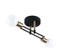 MSGIRVLZL Plafonnier Rétro À 2 Lumières, Suspensions En Métal Noir Avec Luminaire À Douille E27, Plafonnier De Chambre À Coucher, Lampes À Suspension Industrielles Vintage Pour Couloir, Salon