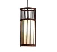 MSGIRVLZL Style Chinois Chevet Bambou Art Pendentif Lampe Luminaires Lustre Tissé À La Main Creative E27 Suspension Avec Cordon Réglable Pour Étude Salle À Manger Îlot De Cuisine/Coffee Color