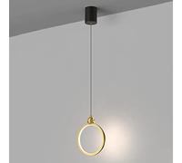 MSGIRVLZL Suspension Annulaire Ultra-Mince, Lampe Suspendue En Métal Doré Avec Abat-Jour En Acrylique, Lustre Led Moderne, Lampes À Suspension D'Éclairage Décoratif De Chevet, Lampes Suspendues Simple