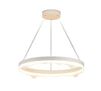 MSGIRVLZL Suspension Blanche Pour Salle À Manger, Lampe Suspendue À Anneau En Métal Avec Abat-Jour En Acrylique, Lustre Led Moderne, Lampes À Suspension À Hauteur Réglable, Lampes Suspendues Au Design