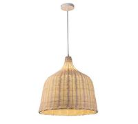 MSGIRVLZL Suspension Bohème De 26,7 Cm, Luminaires Suspendus En Bambou Faits À La Main, Lustre De Salle À Manger Rétro Japonais, 1 Suspension En Rotin Naturel Pour Îlot De Cuisine, Ferme (E27)