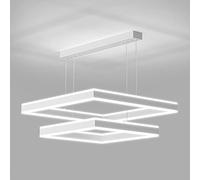 MSGIRVLZL Suspension Carrée De Salle À Manger, Lampe Suspendue Décorative De Salon À Led Moderne, Lampes À Suspension En Aluminium À 2 Lumières Avec Abat-Jour En Acrylique, Îlot De Cuisine Sous Des Lu