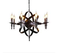MSGIRVLZL Suspension Classique Médiévale - 8 Lumières, Lustre Bougie Rond Plafonnier Noir - Lampes Suspendues De Taille Massive En Fer Forgé De Style Château Pour Un Salon Couloir Maison De Campagne -