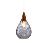 MSGIRVLZL Suspension Créative Goutte D'Eau, Lampe Suspendue En Bois Avec Abat-Jour En Verre En Forme De Larme, Luminaire E27, Lustre De Salle À Manger, Lampes À Suspension Industrielles Rétro Pour Îlo