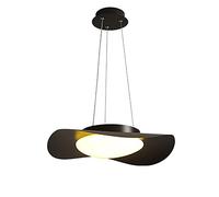 MSGIRVLZL Suspension De Salle À Manger Led Moderne, Suspensions Frisbee En Métal Noir Avec Abat-Jour En Acrylique, Luminaires D'Îlot De Cuisine Simples, Table À Manger Créative Au-Dessus De La Lampe À