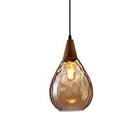 MSGIRVLZL Suspension En Bois Avec Abat-Jour En Verre Gouttes D'Eau, Lampes Suspendues Au Plafond De Décoration Créative - Lustre E27 Pour Chambre À Coucher D'Escalier De Couloir De Bar De Restaurant/A