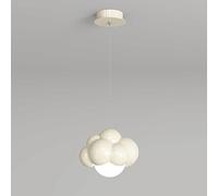 MSGIRVLZL Suspension En Forme De Nuage Blanc, Lampe Suspendue En Métal De Style Crème Avec Abat-Jour Sphérique En Acrylique, Lustre Led Moderne - 5W - Mode 3 Couleurs, Éclairage Décoratif De Chevet