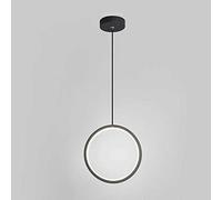 MSGIRVLZL Suspension En Métal Avec Abat-Jour En Acrylique, Lampes Suspendues À Led Modernes, Lampe À Suspension De Chevet Ronde Pour Chambre À Coucher, Lustres D'Éclairage Minimalistes Noirs Pour Sall