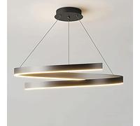 MSGIRVLZL Suspension En Spirale Ultra-Mince, Lampe Suspendue À Led Moderne, Lampes À Suspension À Anneau En Aluminium Noir Avec Abat-Jour En Acrylique, Lustre De Salle À Manger Réglable, Lampes De Cha
