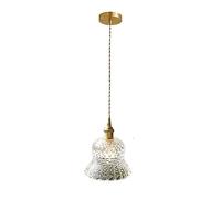 MSGIRVLZL Suspension Industrielle Rétro, Lampe Suspendue Créative En Forme De Robe, Lampes À Suspension En Laiton Avec Abat-Jour En Verre Imprimé, Lustre De Ferme Antique, Lampes Suspendues Simples No