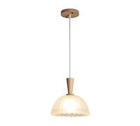 MSGIRVLZL Suspension Industrielle Vintage, Lampe Suspendue De Salle À Manger En Bois Avec Abat-Jour En Verre, Lampes À Suspension D'Éclairage Décoratif Intérieur, Douille E27, Lustres En Forme De Dôme