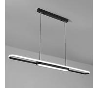 MSGIRVLZL Suspension Led Moderne, Éclairage Suspendu Au Plafond À Long Anneau En Aluminium Avec Lampes À Suspension À Abat-Jour En Acrylique, Lampes À Bande Créatives Simples, Lustres Au-Dessus De L'Î