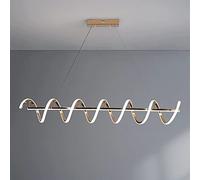 MSGIRVLZL Suspension Linéaire Créative En Spirale, Lampe Suspendue Longue De Salle À Manger En Métal Avec Abat-Jour En Acrylique, Lampes De Suspension D'Éclairage D'Îlot De Cuisine À Led Modernes De 5