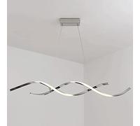 MSGIRVLZL Suspension Linéaire En Aluminium, Suspensions En Spirale En Métal Chromé Avec Abat-Jour En Bande Acrylique, Longue Suspension Minimaliste Au-Dessus De La Table À Manger, Lampes À Led Moderne