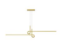 MSGIRVLZL Suspension Longue Linéaire En Métal En Aluminium, Lampes Suspendues Modernes À Bande De Salle À Manger À Led 20W, Lampe À Suspension Géométrique Simple Pour Îlot De Cuisine, Luminaire Décora