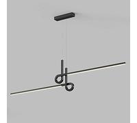 MSGIRVLZL Suspension Longue Linéaire Noire, Lampes Suspendues En Métal De Bande De Salle À Manger Avec Abat-Jour En Acrylique, Lampe D'Ambiance De Salon Led Moderne 20W, Lustres D'Éclairage D'Îlot De