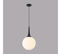 MSGIRVLZL Suspension Sphérique Finition Noire, Corps De Lampe En Fer Forgé + Abat-Jour En Verre Globe, Lampes Suspendues, Luminaire E27, Lampes À Suspension Minimalistes Modernes Pour Chambre À Couche