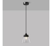 MSGIRVLZL Suspension Vintage En Laiton Avec Finition Noire, Lampes Suspendues De Chevet En Verre, Prise E27, Lampe À Suspension Industrielle À L'Ancienne, Lustres D'Éclairage Décoratifs De Ferme Simpl
