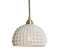 MSGIRVLZL Suspensions De Plafond De Restaurant De Couloir - Lampes Suspendues Creuses En Céramique Blanche D'Art Minimaliste Américain, Lampe De Suspension De Table À Manger Créative Moderne Avec Supp
