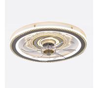 MSGIRVLZL Ventilateur De Plafond Rond De 50,8 cm Avec Lumières, Plafonnier Led Moderne À Intensité Variable Avec Ventilateur À Profil Bas, Ventilateur Silencieux Réglable À 3 Vitesses Pour Chambre/Sal