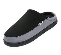 Mshansha Mujer Zapatillas de Casa Comodos Pantuflas para Hombre Invierno Espuma de Memoria Invierno Pantufla Antideslizantes, Negro Oscuro 43